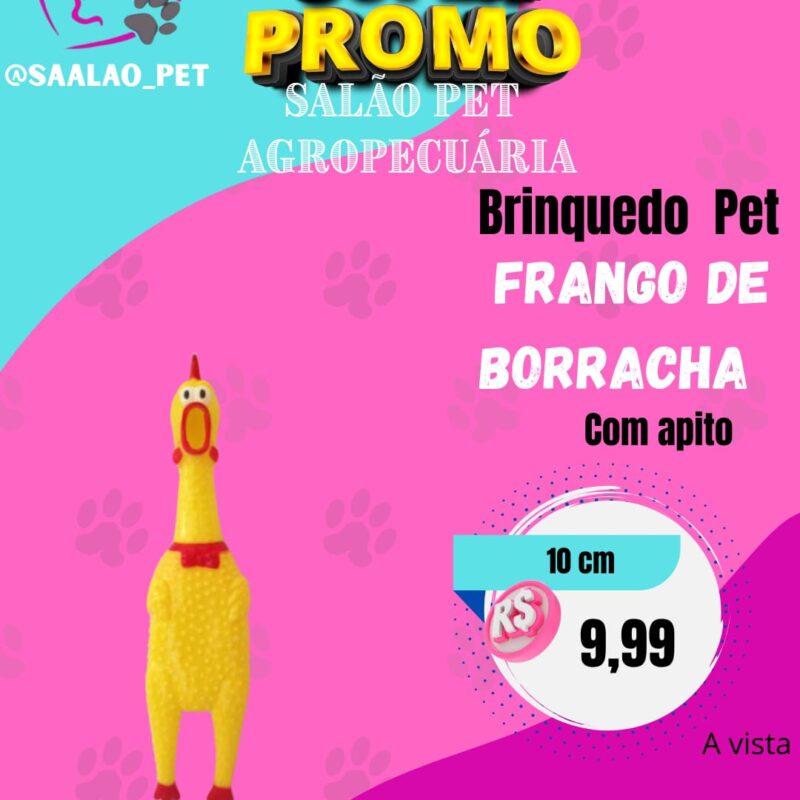 Brinquedo Pet Frango de Borracha