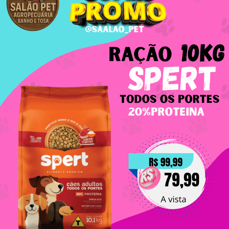 Ração Spert 10kg todos os  portes 20%proteina