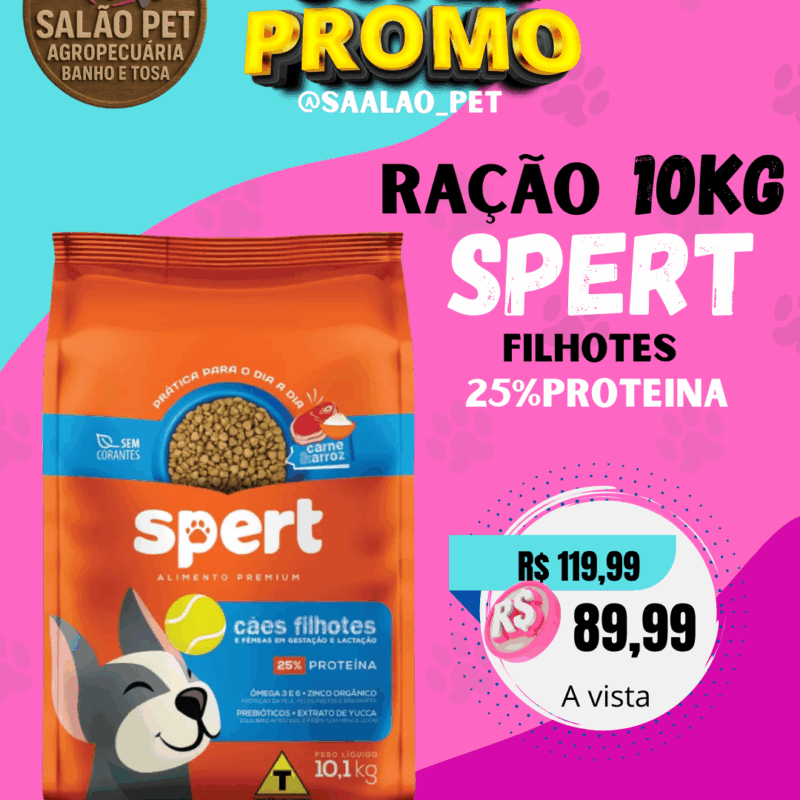RAÇÃO SPERT 10KG FILHOTES 25%PROTEINA