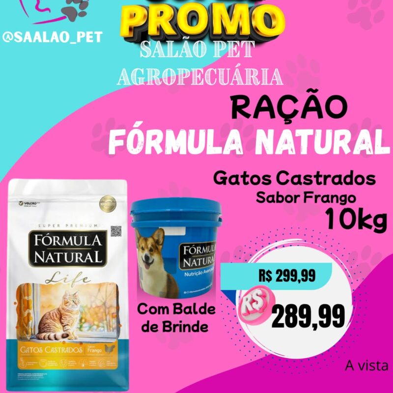 FORMULA NATURAL GATOS CASTRADOS FRANGO 10KG